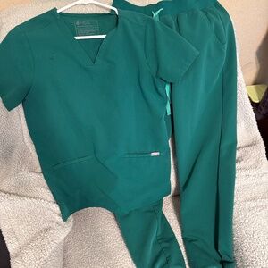 Figs Green S Jogger scrub set